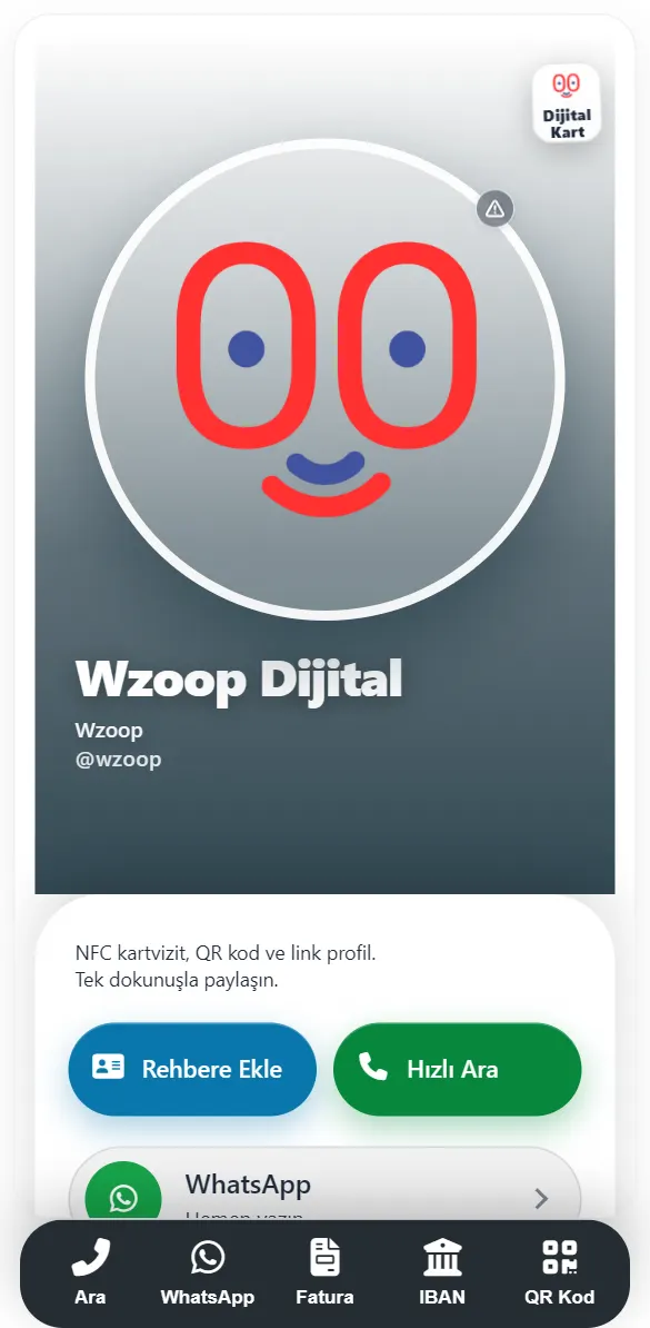 Wzoop profil teması örneği: Aqua Sayfa, Beyaz paleti