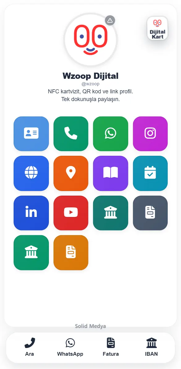 Wzoop profil teması örneği: Büyük Kartlar, Beyaz paleti